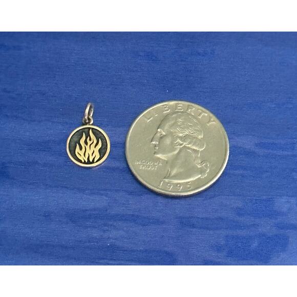 Sterling Silver Necklace with Bronze Fire Element Charm - Picture 5 of 7